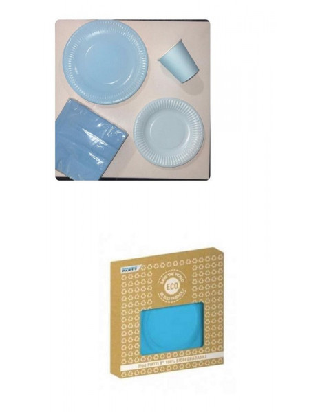 PIATTO BIODEGRADABILE AZZURRO Pz.25...