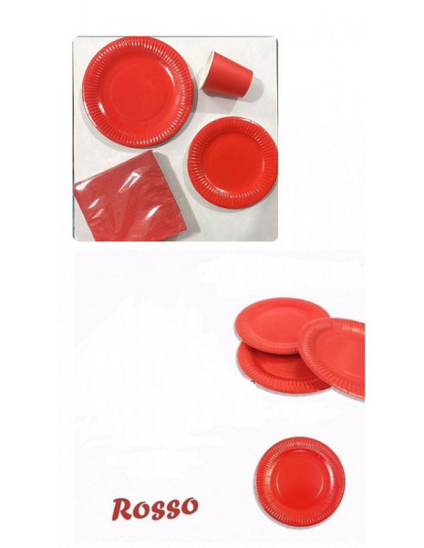 PIATTO BIODEGRADABILE ROSSO pz 25 -...