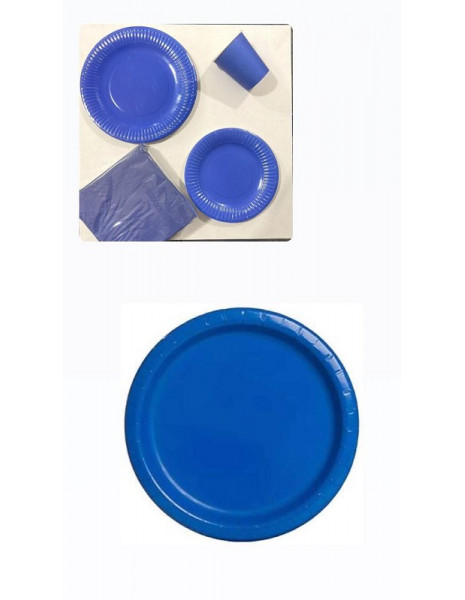 PIATTO BIODEGRADABILE BLU pz.25 -cm 18