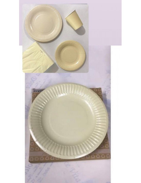 PIATTO BIODEGRADABILE CREMA pz 25-cm 18