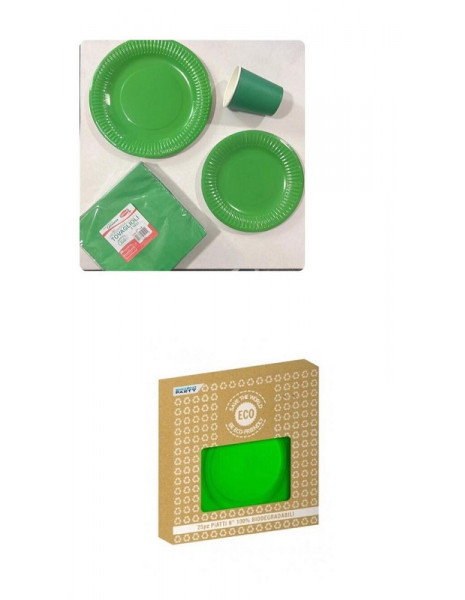 PIATTO BIODEGRADABILE VERDE pz 25- cm 18