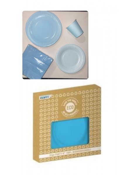 PIATTO BIODEGRADABILE AZZURRO pz.25 -...