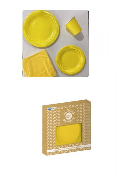 PIATTO BIODEGRADABILE GIALLO pz 25 cm 22