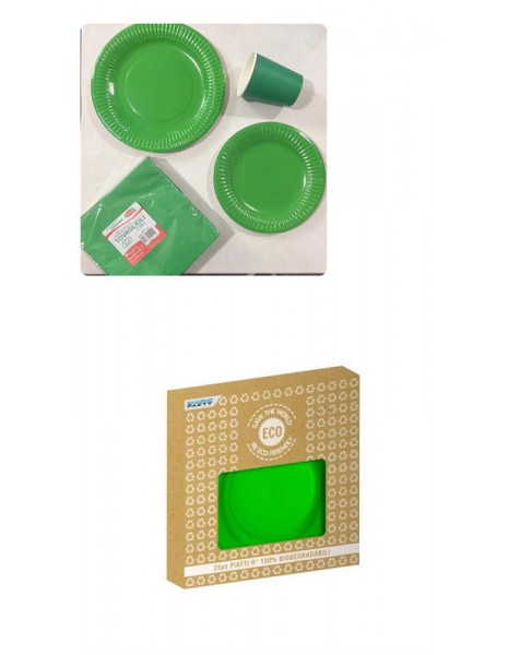 PIATTO BIODEGRADABILE VERDE pz.25- cm...
