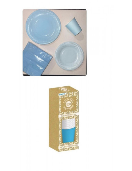 CF.25 BICCHIERI BIODEGRADABILE AZZURRO