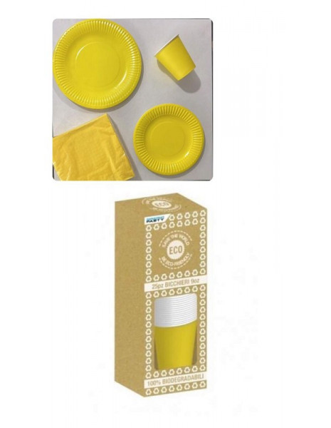 CF.25 BICCHIERI BIODEGRADABILE GIALLO