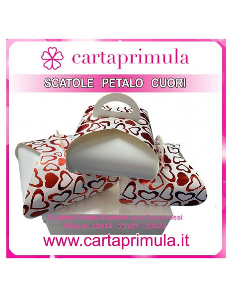 SCATOLE PETALO BIANCA VERN.CUORE 23x23