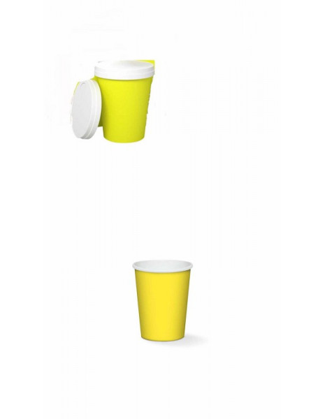 BICCHIERI CARTA  CAFFE 75ml. GIALLO...