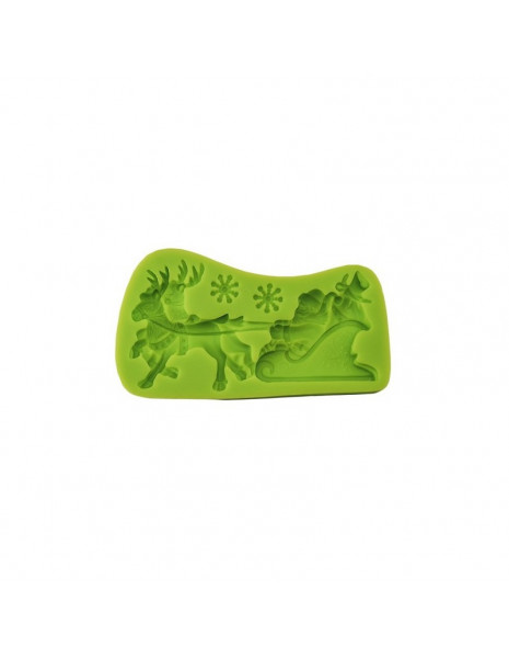 STAMPO IN SILICONE SLITTA BABBO NATALE