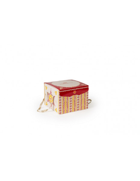 SCATOLA PANETTONE 1KG BASSO ETNIC ROSSO