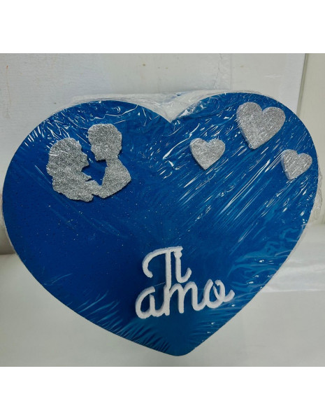 SCATOLA CUORE POLISTIROLO BLU TI AMO