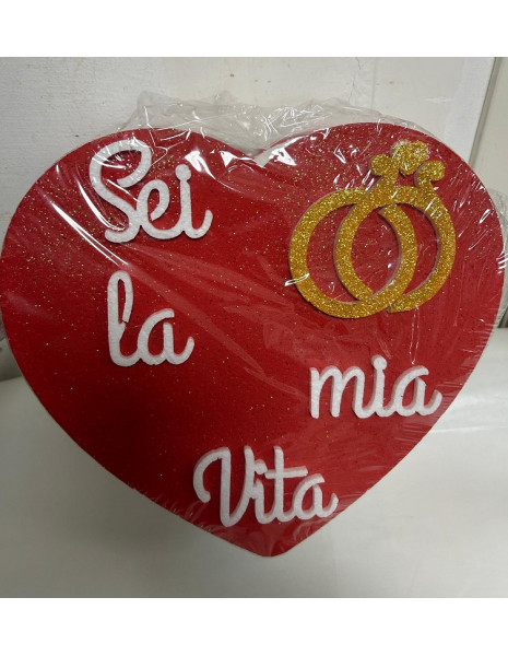 SCATOLA CUORE POLISTIROLO ROSSO SEI...