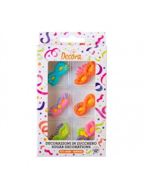 MASCHERE DI CARNEVALE IN ZUCCHERO PZ 6