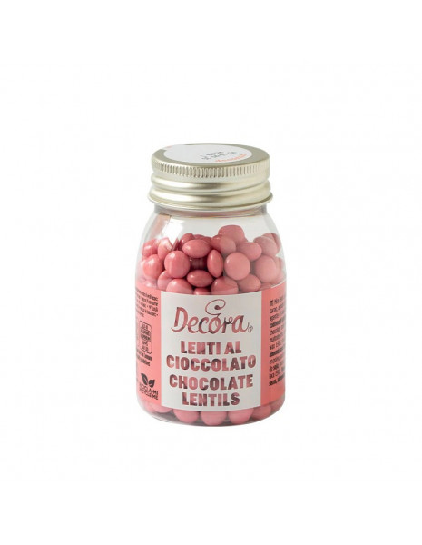 MINI LENTI AL CIOCCOLATO ROSA PESCA 80gr