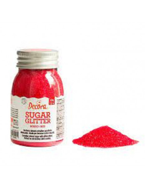 GLITTER DI ZUCCHERO ROSSO GR 100