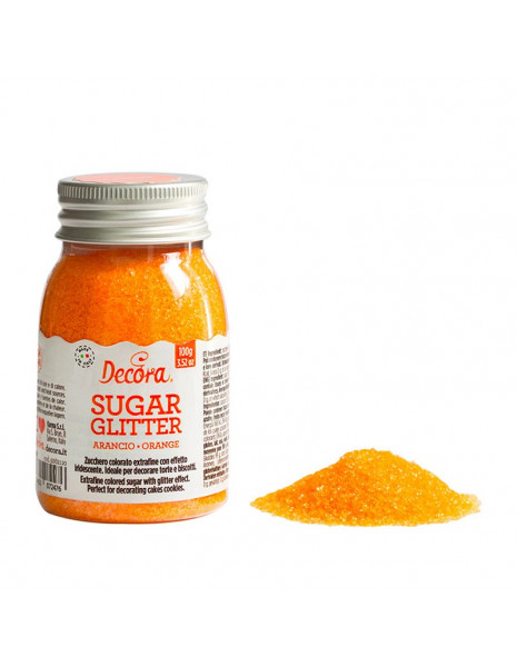 GLITTER DI ZUCCHERO ARANCIO GR 100