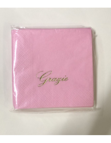 TOVAGLIOLI ROSA cm 25x25 pz 20 GRAZIE
