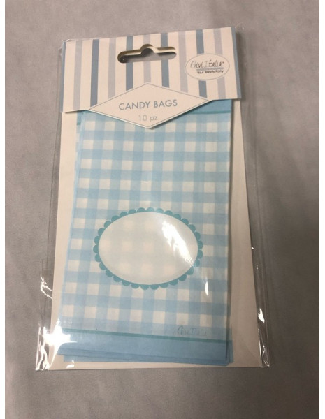 SACCHETTI AZZURRO/QUADRETTI cm.8x14...