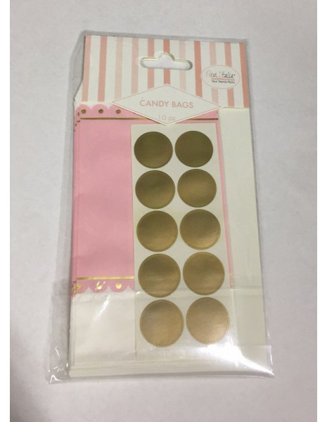 SACCHETTI ROSA/ORO cm8x14 C/ADESIVO...