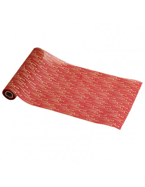 RUNNER CM 30X3M ROSSO PUNTINATO ORO