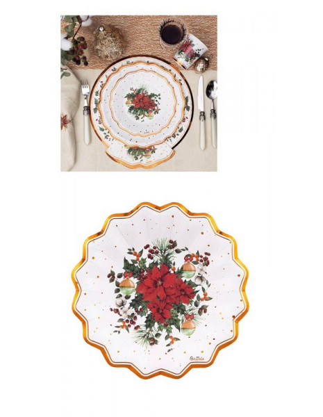 PIATTI FONDO JOIE DE NOEL  cm.24 - pz.8