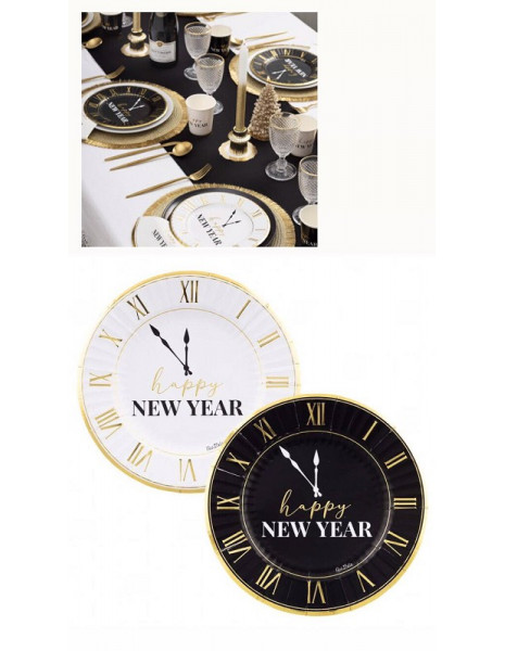 PIATTI HAPPY NEW YEAR CLOCK cm 21 PZ 8