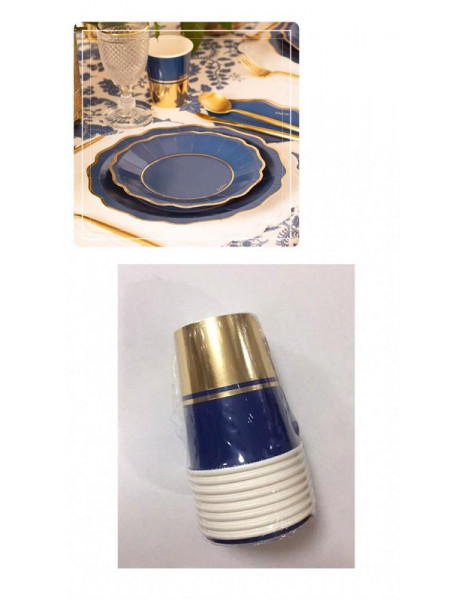 BICCHIERI LIBERTY 250cc BLU E ORO PZ 8