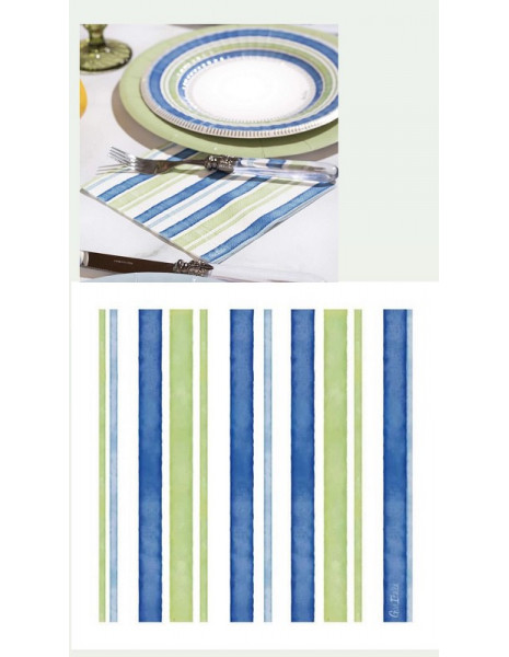 TOVAGLIOLI 33X33 RIGHE OASIS BLUE PZ 16