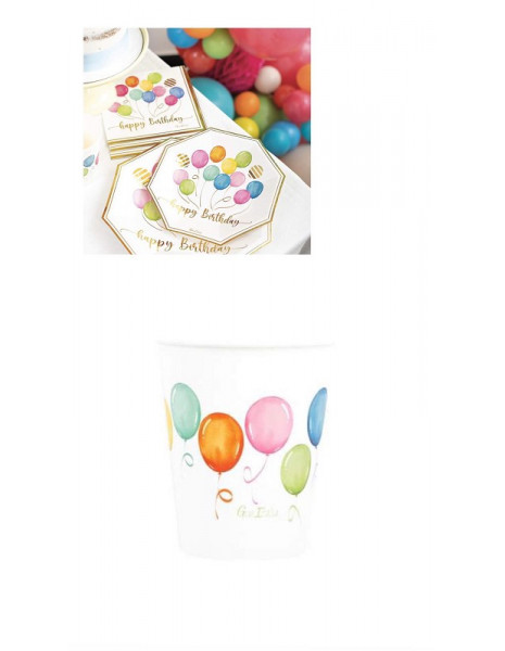 BICCHIERI BIRTHDAY BALLONS PZ 8