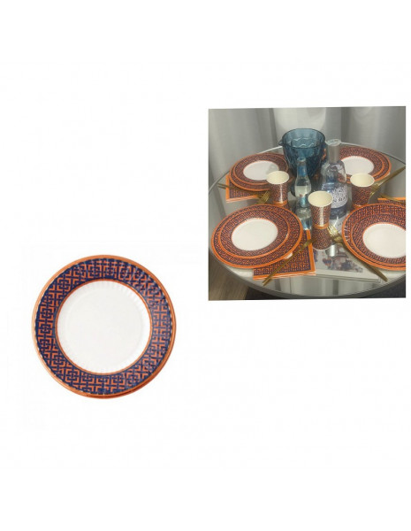 PIATTI CM21 BLU E ARANCIO PZ 8