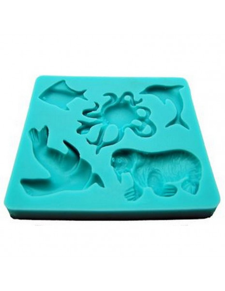 STAMPO IN SILICONE ANIMALI MARINI