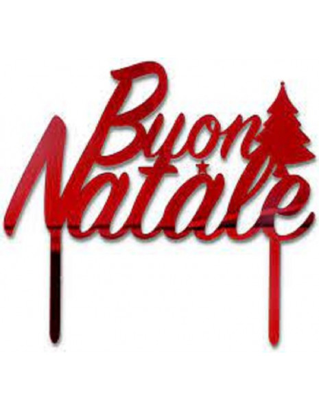 CAKE TOPPER IN PLEX BUON NATALE ROSSO