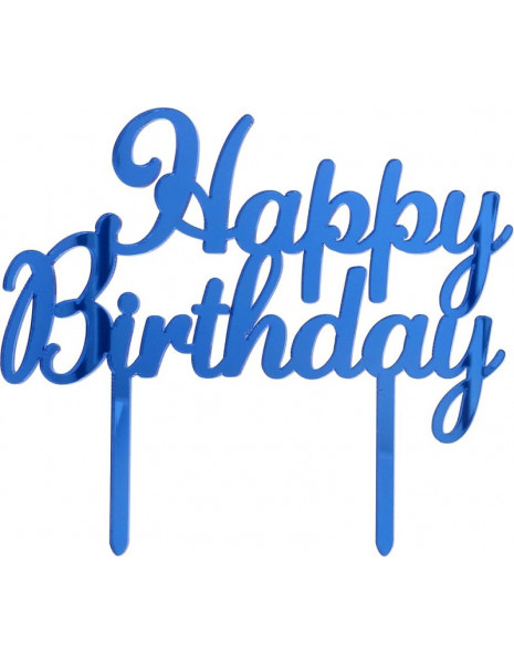 CAKE TOPPER HAPPY BIRTHDAY BLU