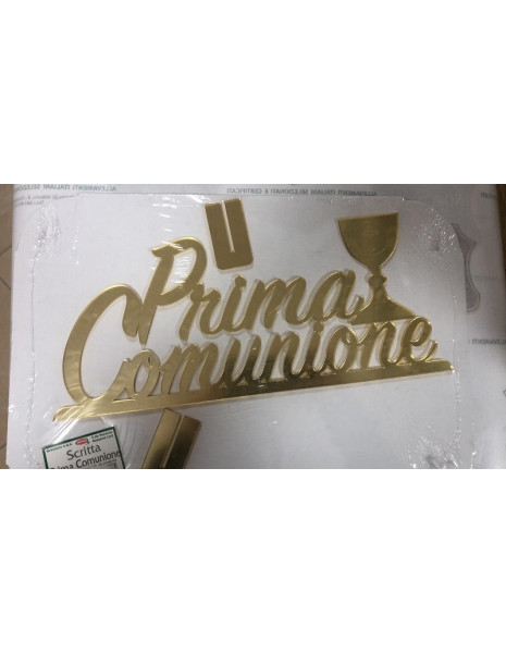 SCRITTA ORO PRIMA COMUNIONE PLEX