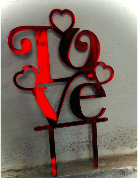CAKE TOPPER LOVE ROSSO