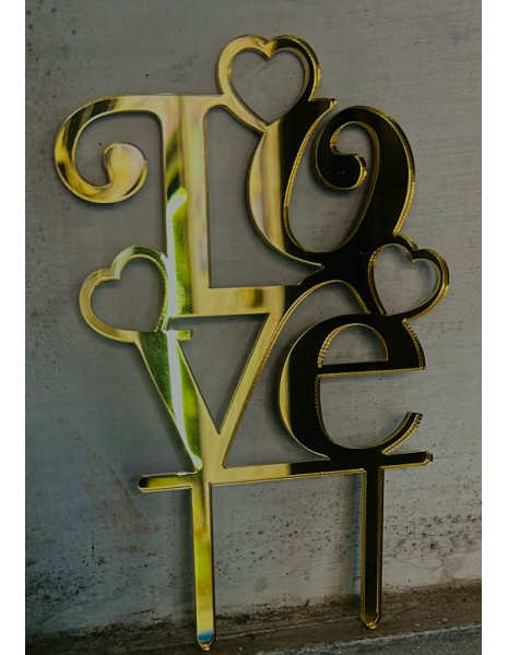 CAKE TOPPER LOVE ORO