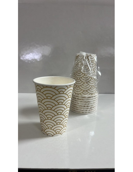 BICCHIERE IN CARTA BIANCO/ORO DA...