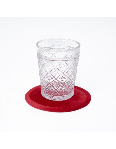 SOTTOBICCHIERE VELLUTO ROSSO CM 12