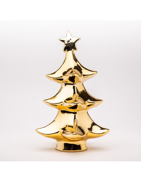ALBERO CON STELLA COLORE ORO 15X15X26