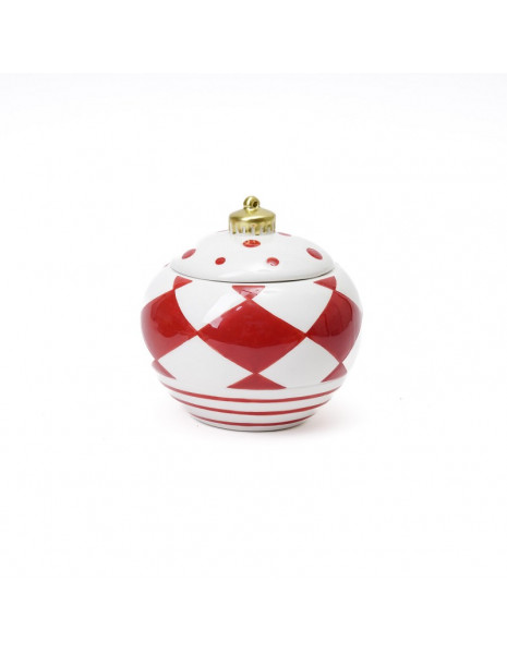 BARATTOLO SFERA FIOCCO 13X13 CM ROSSA