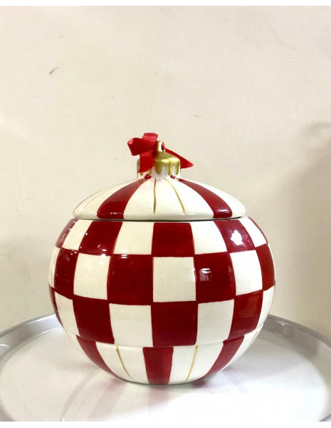 BARATTOLO SFERA FIOCCO 18X18 CM ROSSA 