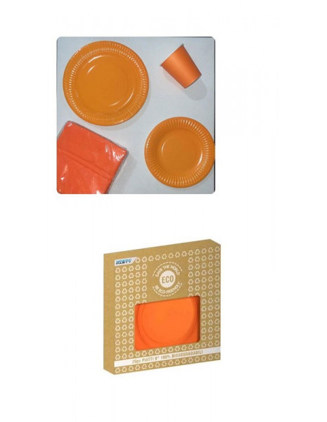 PIATTO BIODEGRADABILE ARANCIO pz 25...