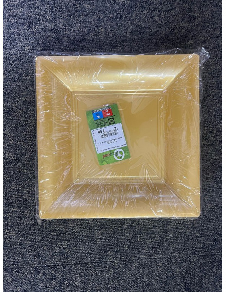 PIATTO 23X23 RIUTILIZZABILE pz 12 GOLD