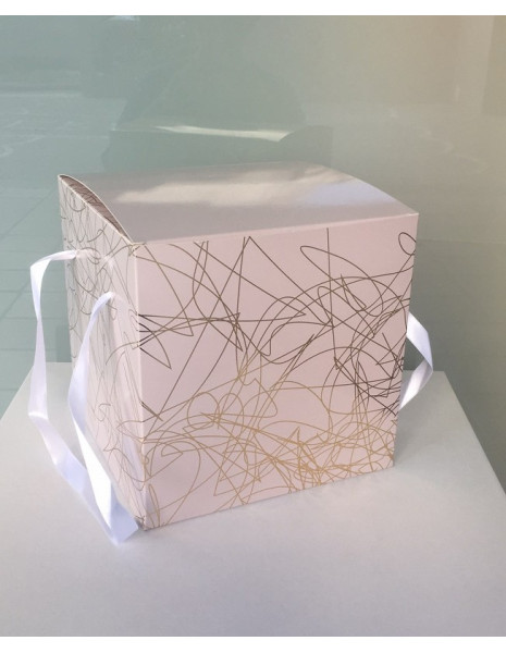 SCATOLA PANETTONE GRAFFIO BIANCO/ORO