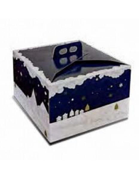 SCATOLA PANETTONE PAESAGGIO BASSO BLU 24