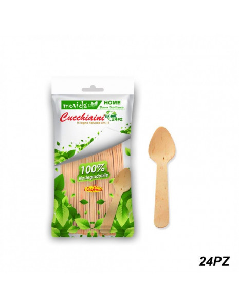 CUCCHIAINO IN LEGNO cm 11 pz 24
