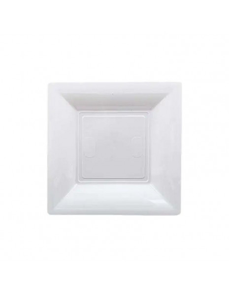 PIATTO 23X23 RIUTILIZZABILE pz 12 BIANCO