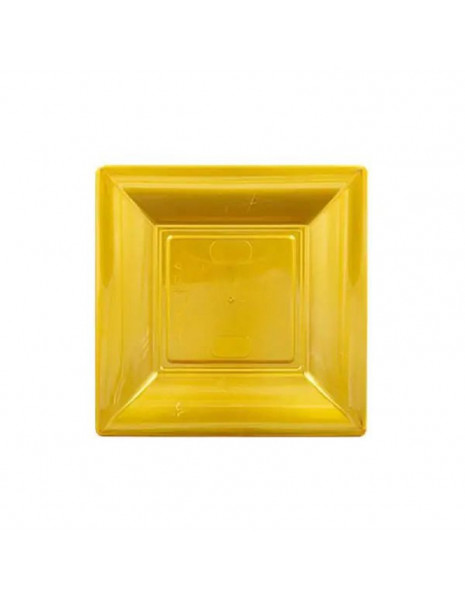 PIATTO 23X23 RIUTILIZZABILE pz 12 GOLD