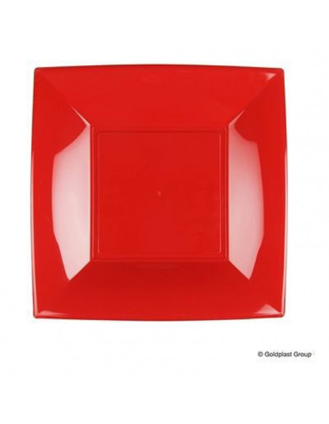 PIATTO 23X23 RIUTILIZZABILE PZ 12 ROSSO
