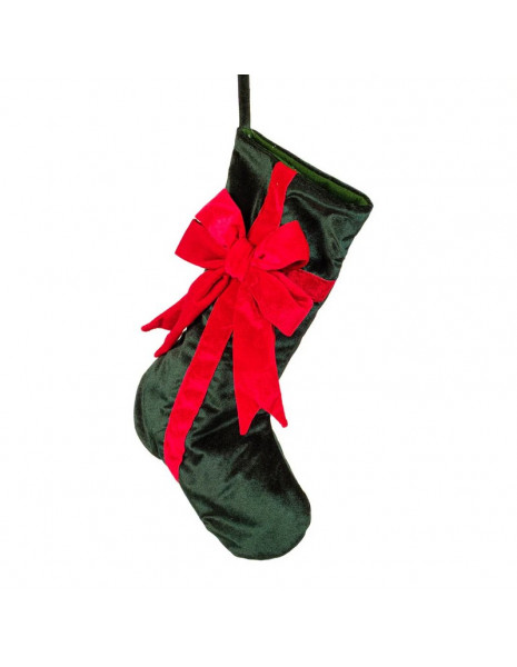 CALZA VELLUTO VERDE C/FIOCCO CM50